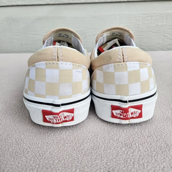 Vans Classic Slip-On Checkerboard Peach Sneaker Women SZ 8 Canvas Casual - Picture 7 of 12